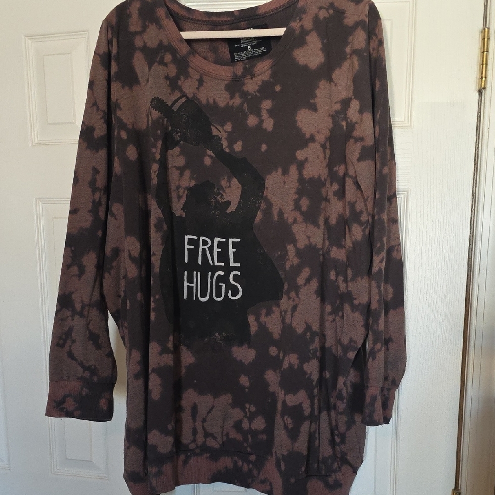 Torrid Brown and Black Tie-Dye Sweatshirt